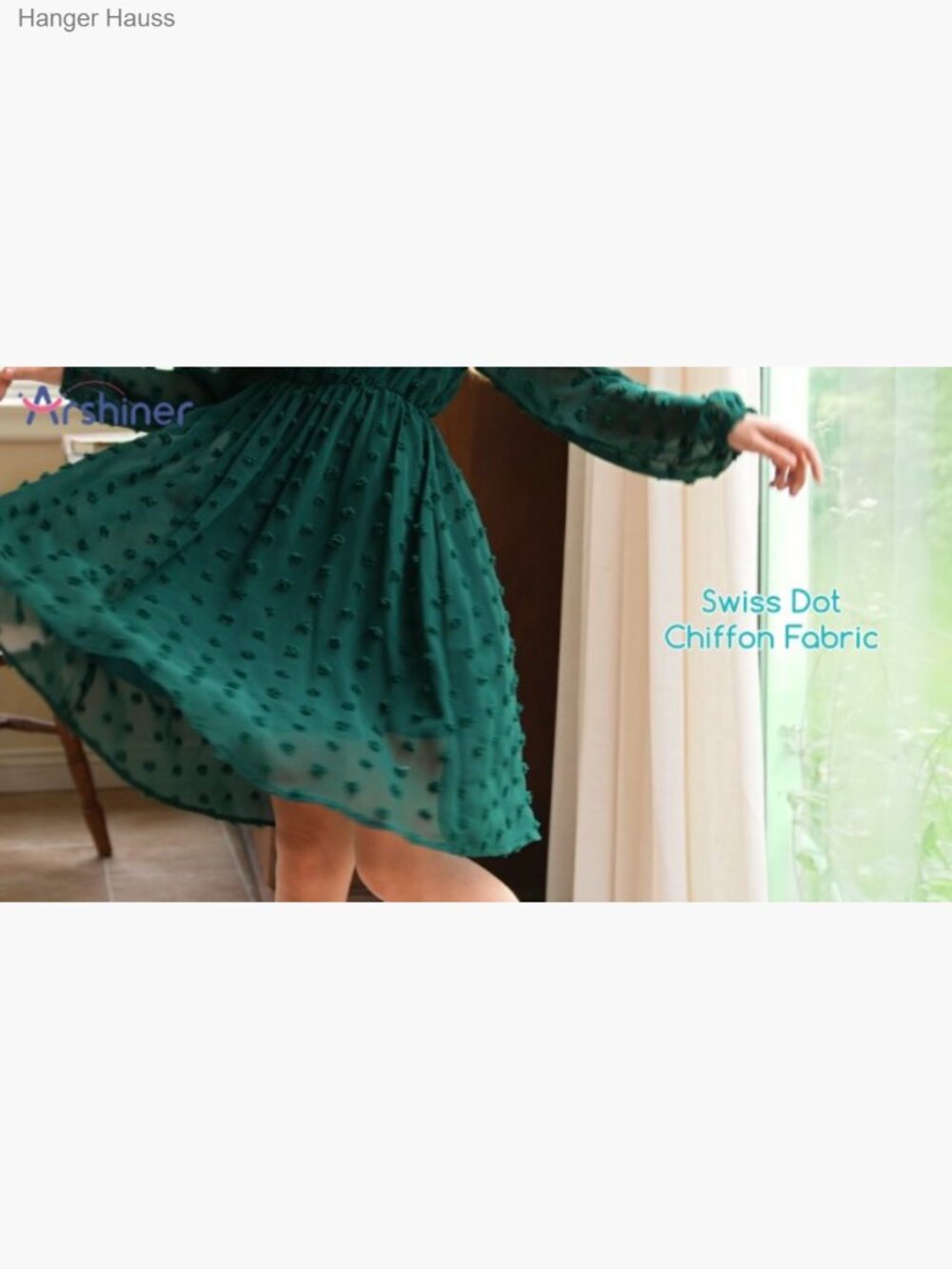 Girls Swiss Dot Long Sleeve A-Line Party Dress 5-13Y - Picture 7 of 7